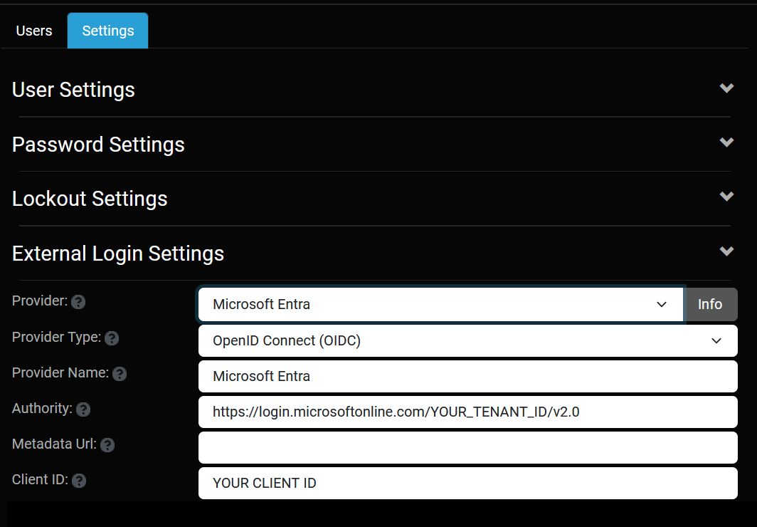 External Login