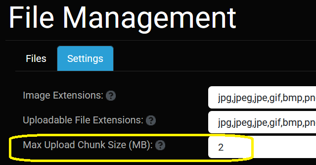 Max Chunk Size