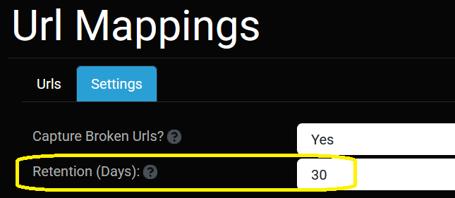 Url Mapping Retention